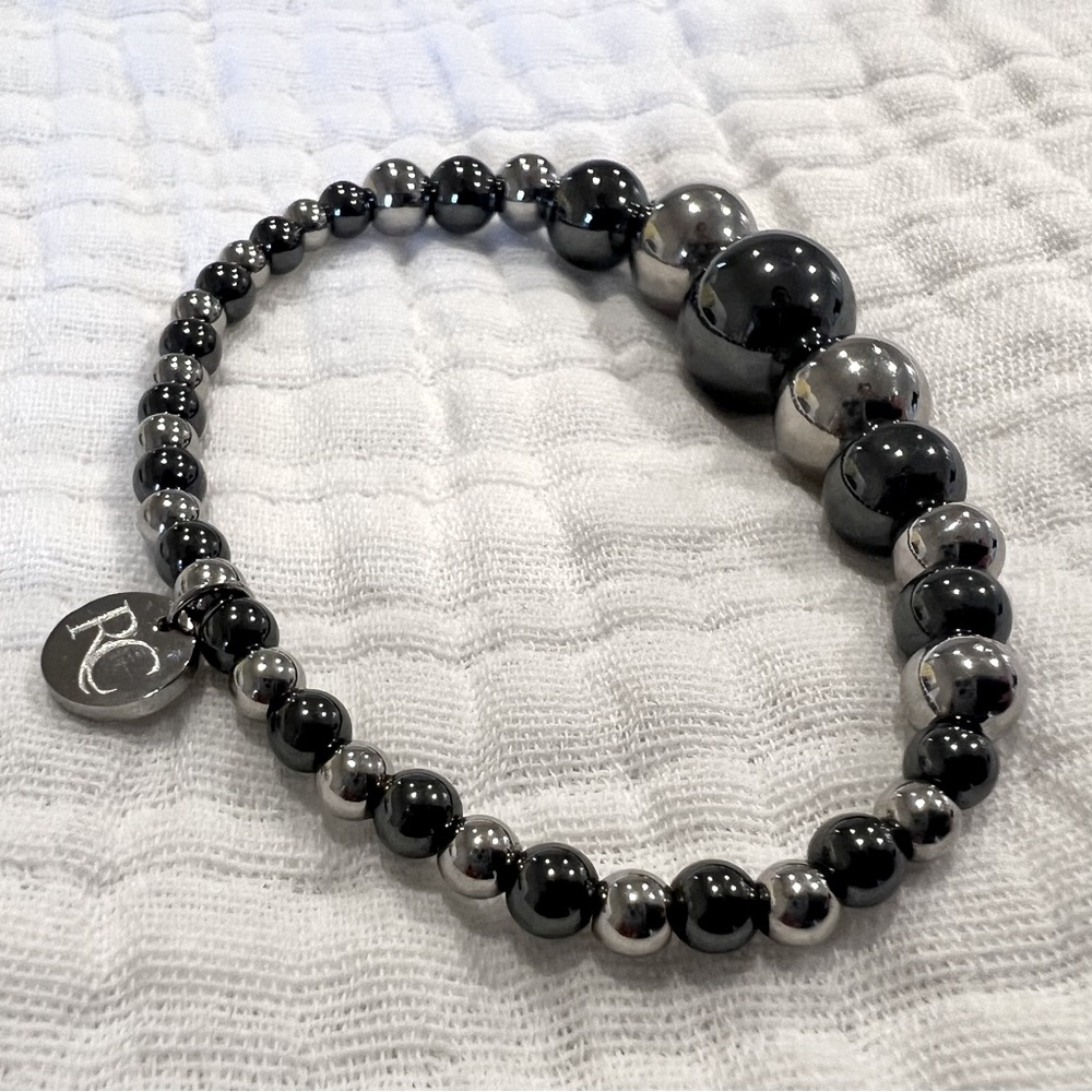 Rustic Cuff pewter and silver bracelet